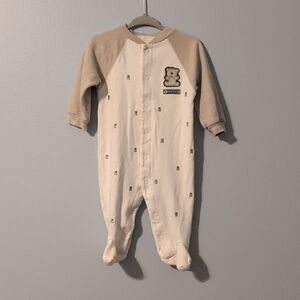 Carter's Cream and Tan Footed One Piece